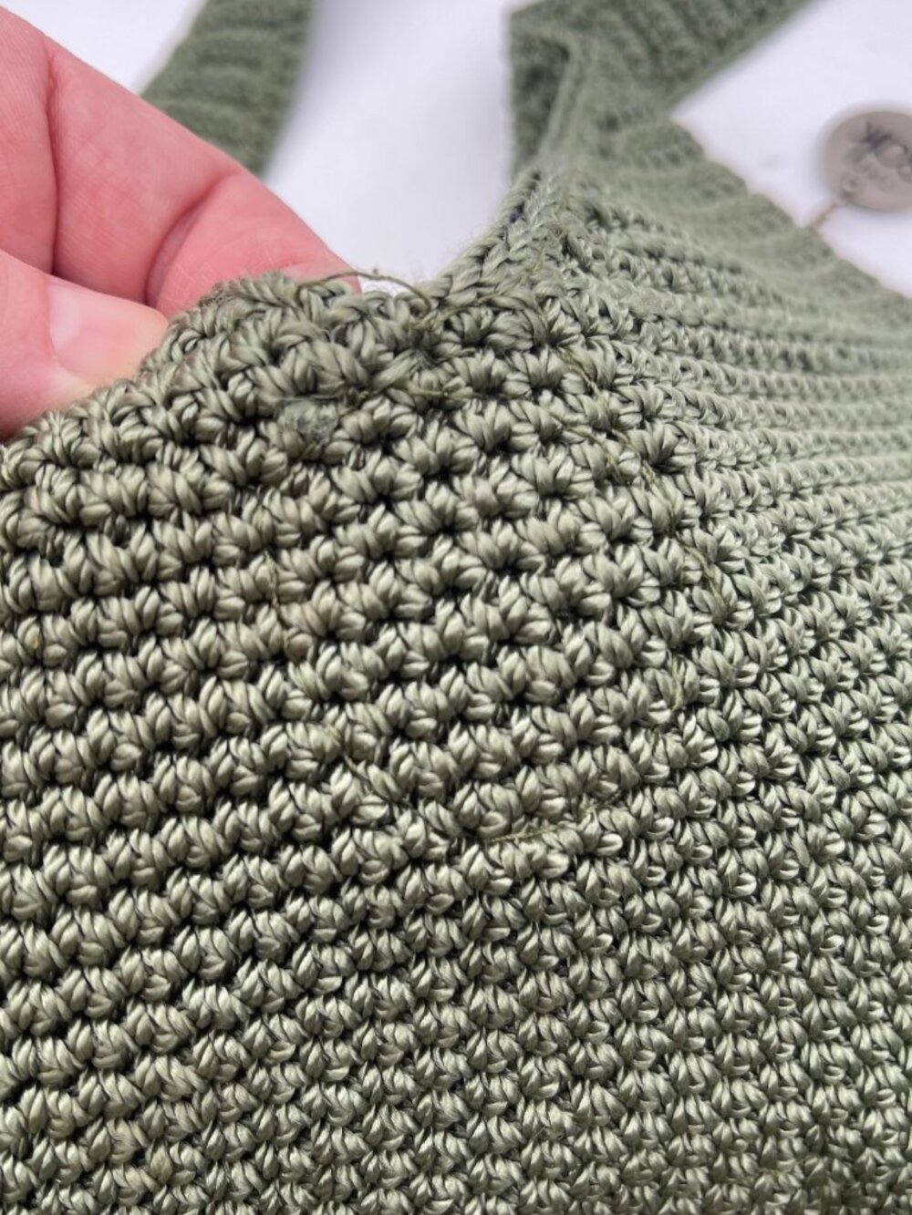 The Sak Knit Crochet Hobo Bag Purse Shoulder Bag Handbag Bucket Large Green - Picture 7 of 10